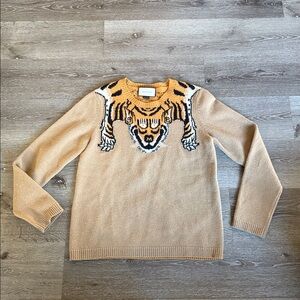 Gucci Wool Tiger Embroidered Sweater, size XL